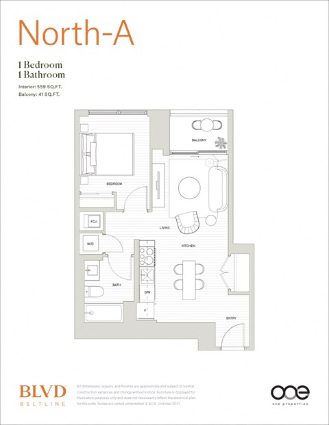 North - A Floor Plan at BLVD Beltline, Alberta